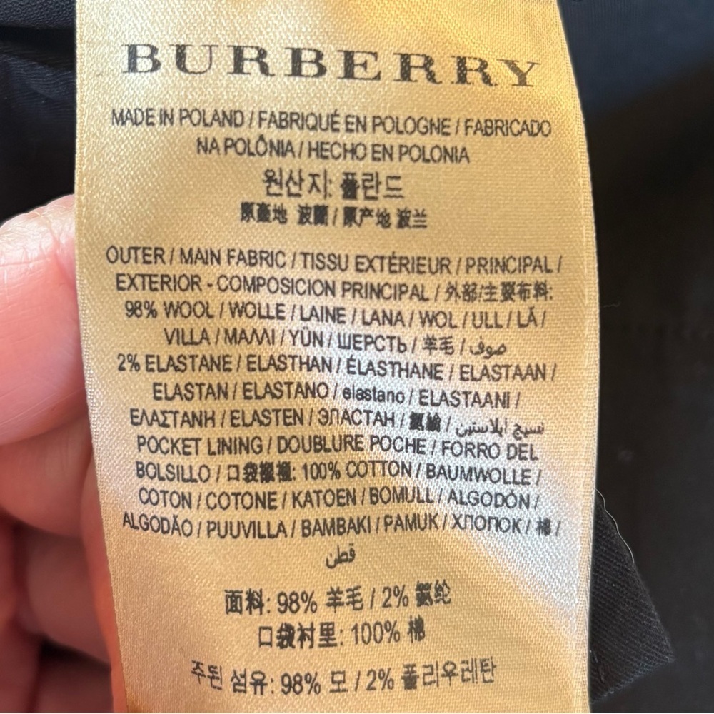 BURBERRY 
Burberry London Black Wool Blend
Tailored Trousers - Picture 14 of 15